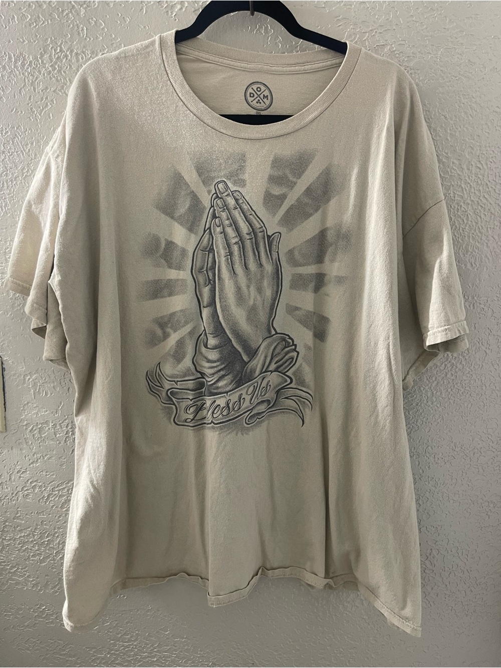 Short-Sleeve Cream Prayer Hands Graphic T-Shirt